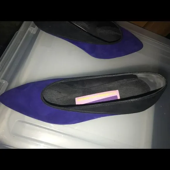 Susan Bennis Shoes Purple Black 8B fit 7B Original Owner - Picture 2 of 9